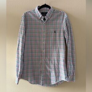 Ralph Lauren Men's Multicolor Plaid Button Down Lightweight Flannel Shirt Slim